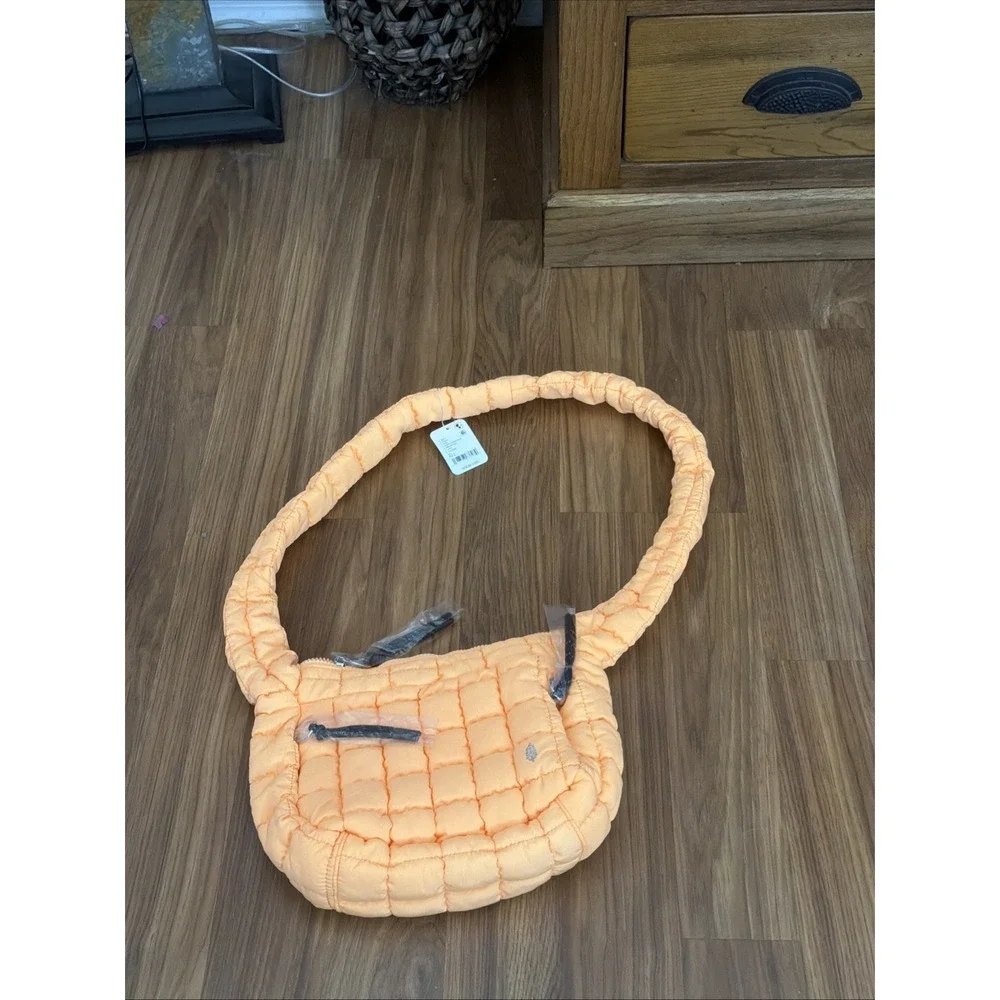 NWT New Free People Movement FP Quilted Baby Carry All Sling Bag Neon Clementine
